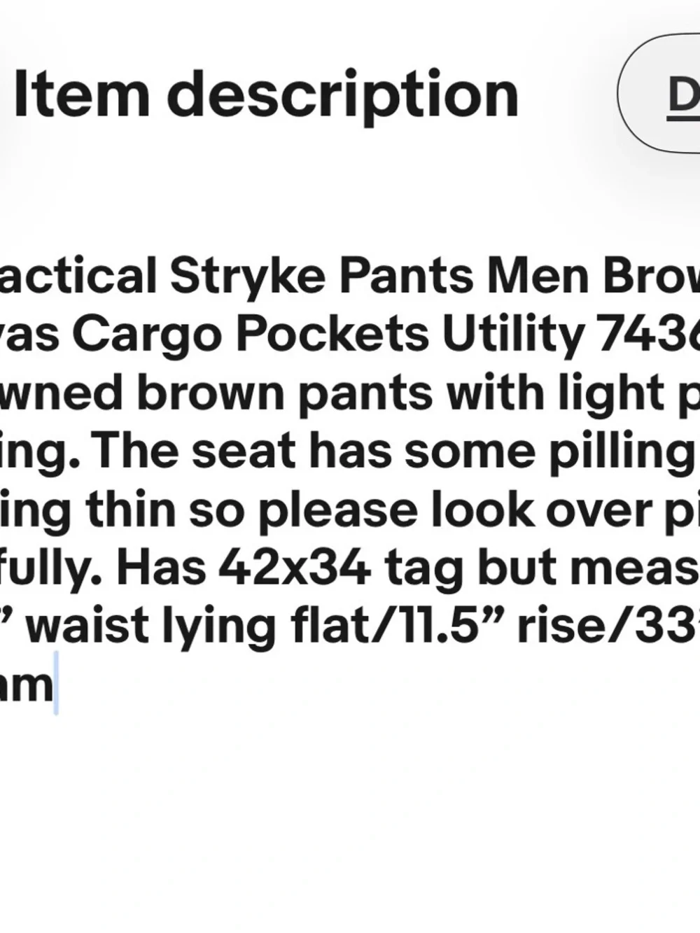 5.11 Tactical Stryke Pants Men 41x33 Brown Canvas Cargo Pockets Utility 7436-117